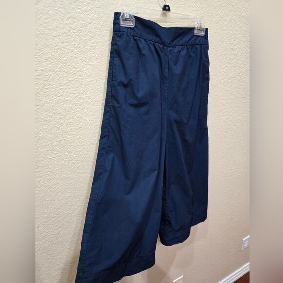 Madewell Womens S Navy Blue Wide Leg Mayfield Culotte Cropped Pants Pockets - Picture 5 of 11
